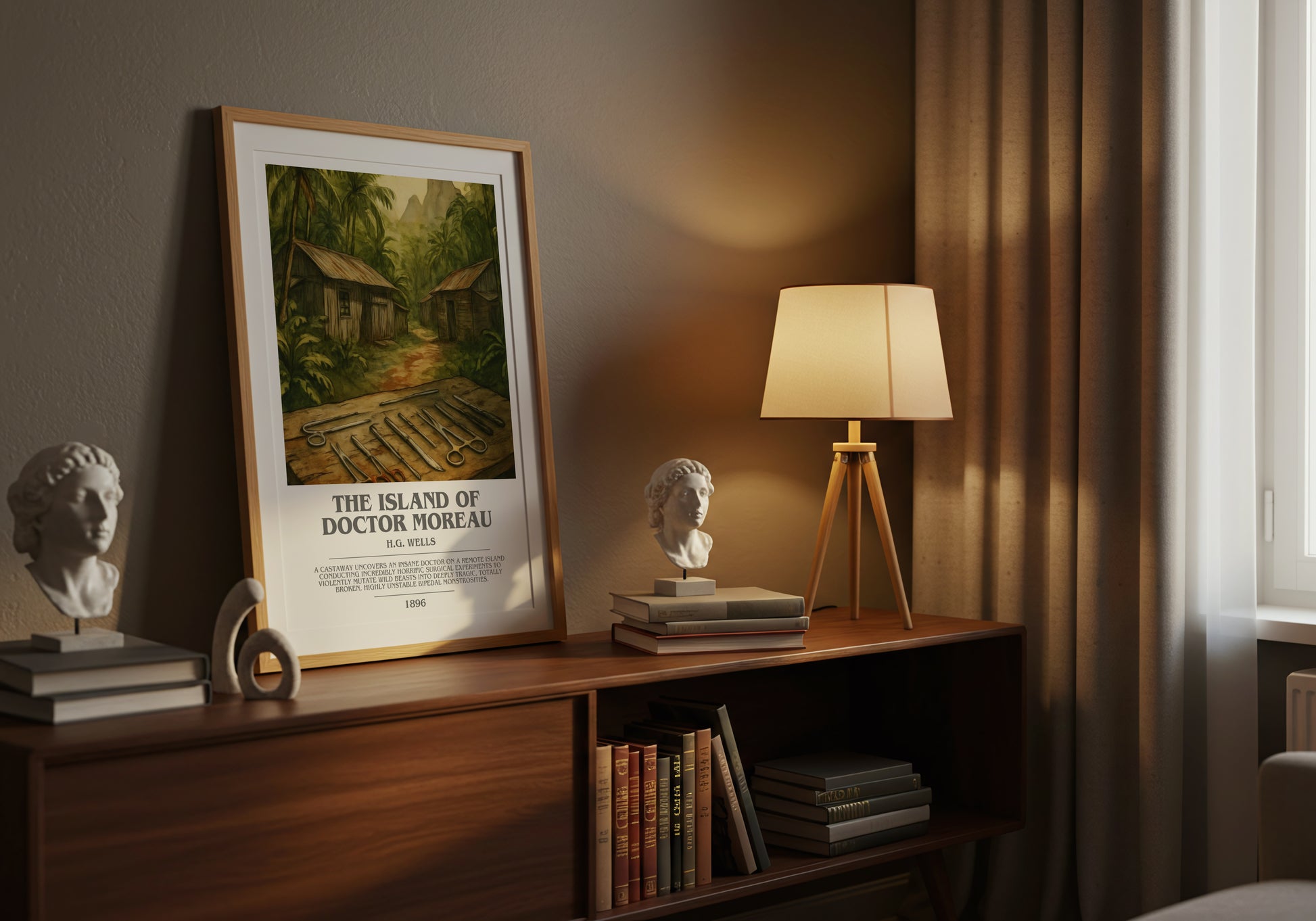 The Island Of Doctor Moreau bookish book poster framed on wall – sci fi wall art