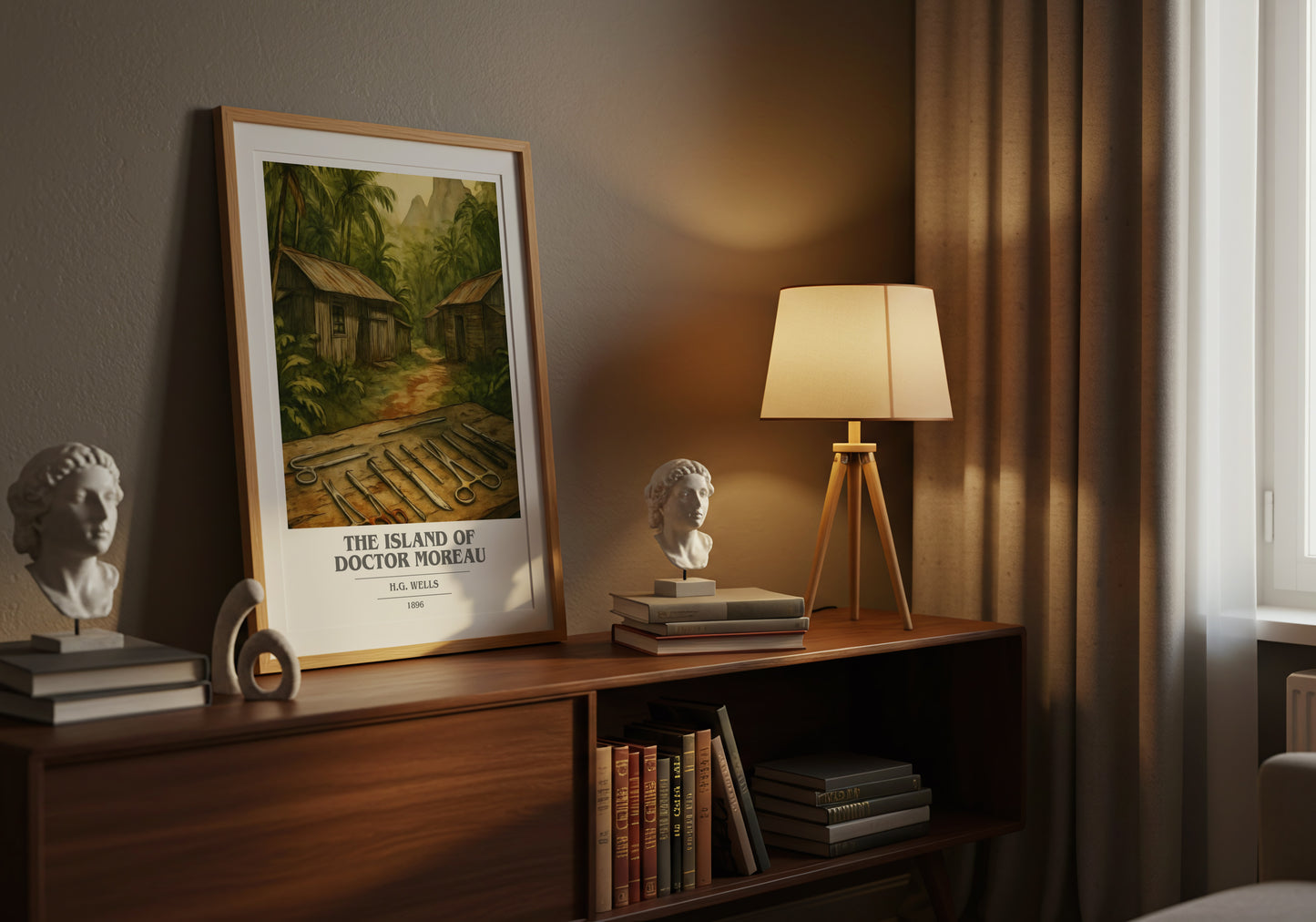 The Island Of Doctor Moreau book cover book poster framed on wall – sci fi wall art