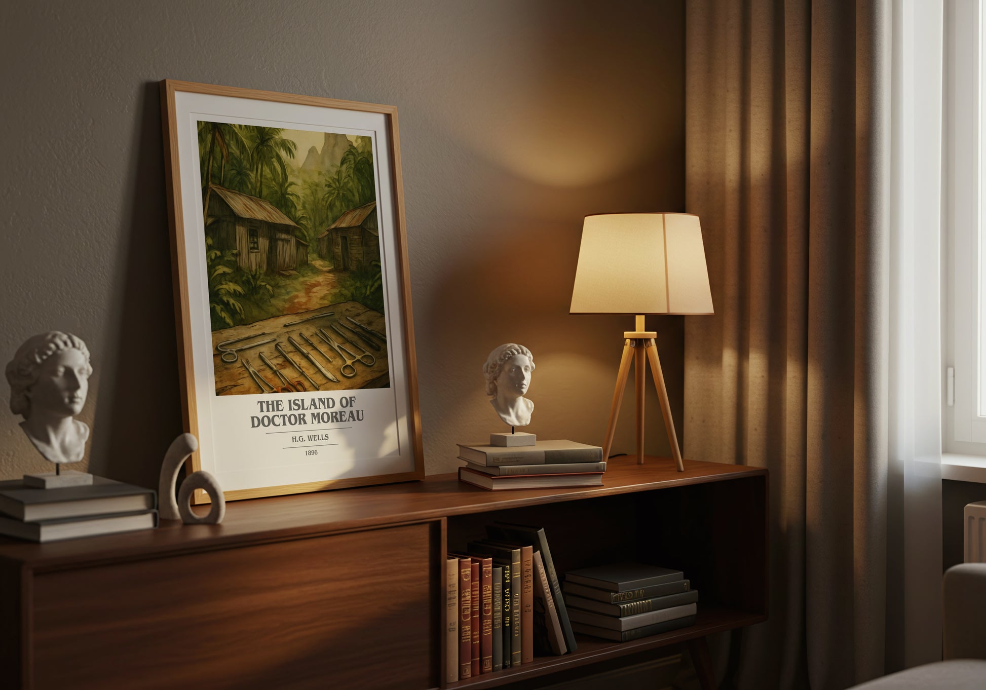 The Island Of Doctor Moreau book cover book poster framed on wall – sci fi wall art