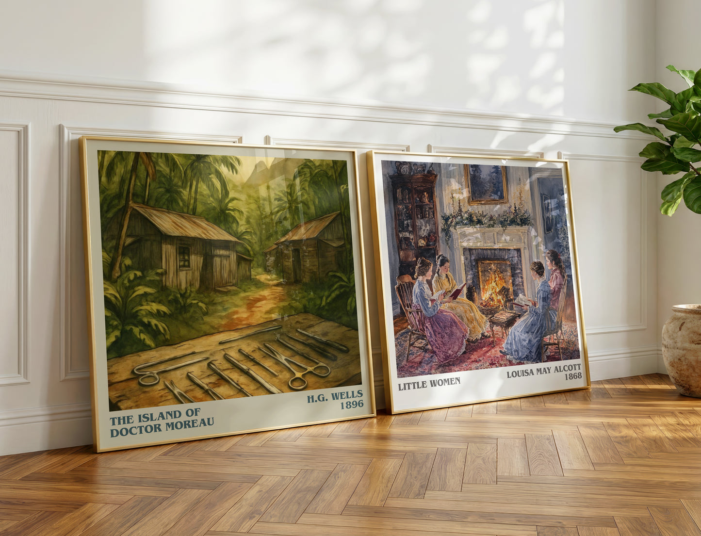 The Island Of Doctor Moreau literary print on bookshelf – H.G. Wells fan gift