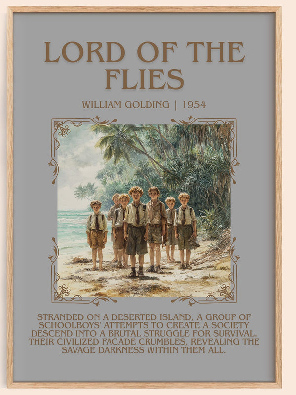 Lord Of The Flies minimalist book poster by William Goldman – framed literary art print