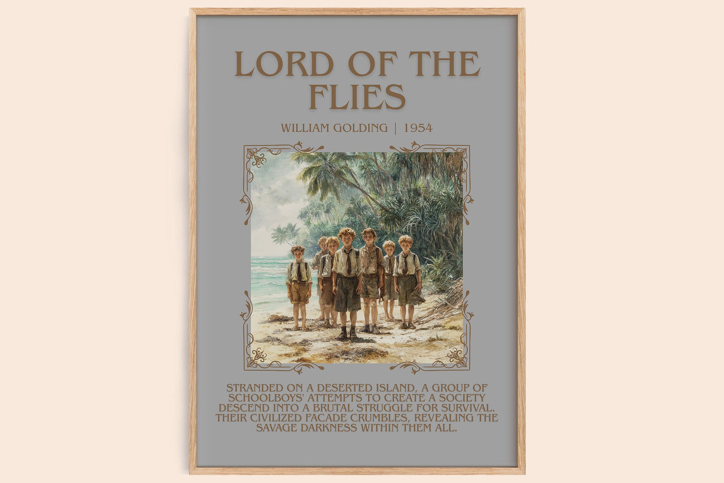 Lord Of The Flies minimalist book poster by William Goldman – framed literary art print