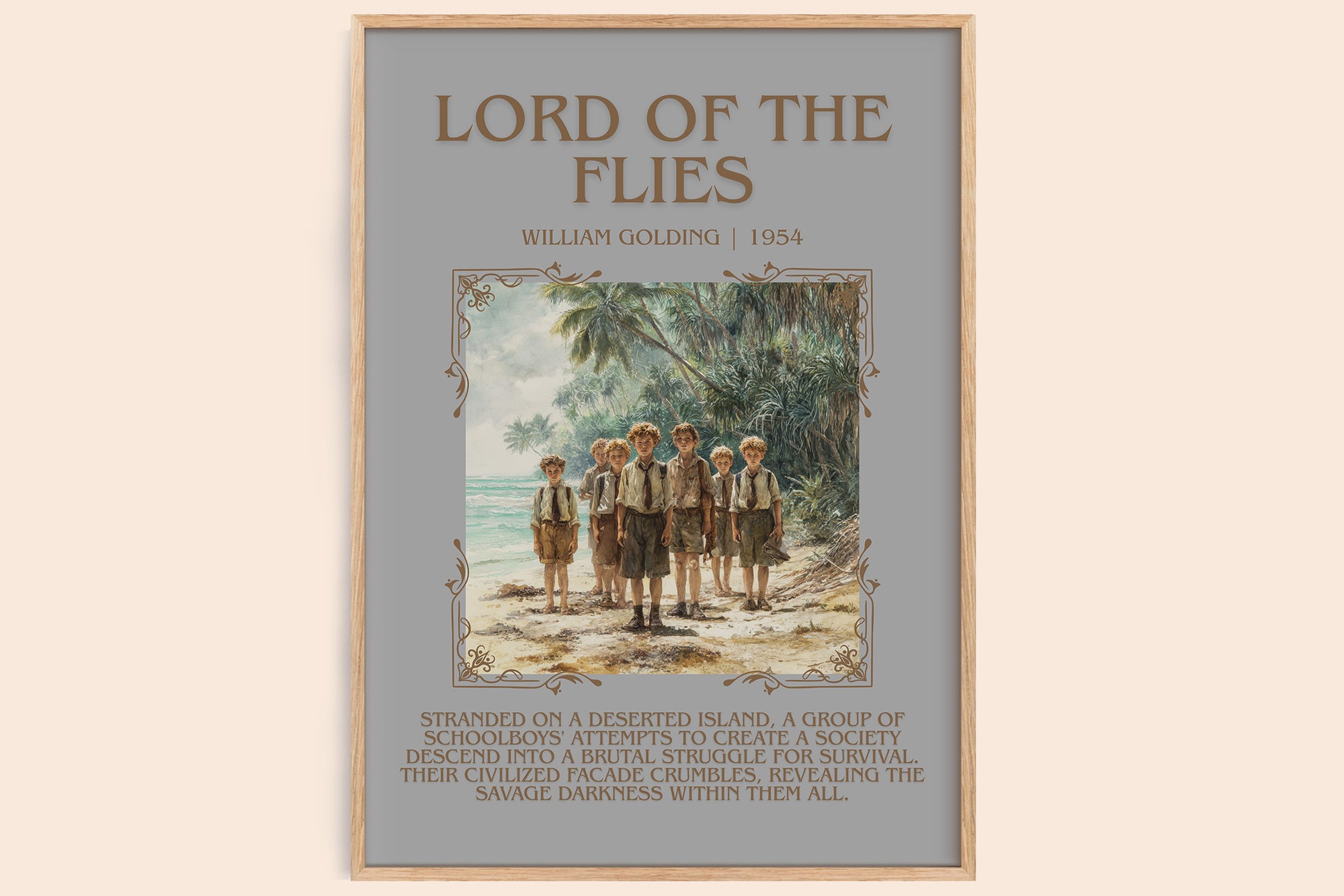 Lord Of The Flies minimalist book poster by William Goldman – framed literary art print