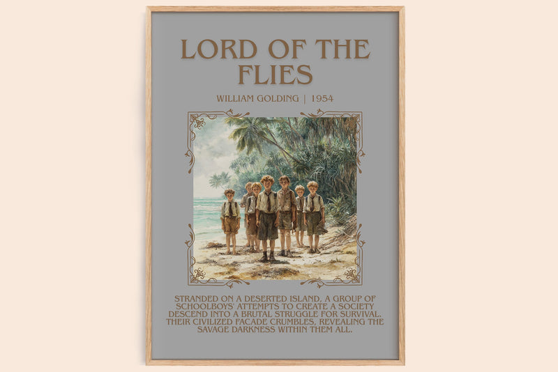 Lord Of The Flies minimalist book poster by William Goldman – framed literary art print