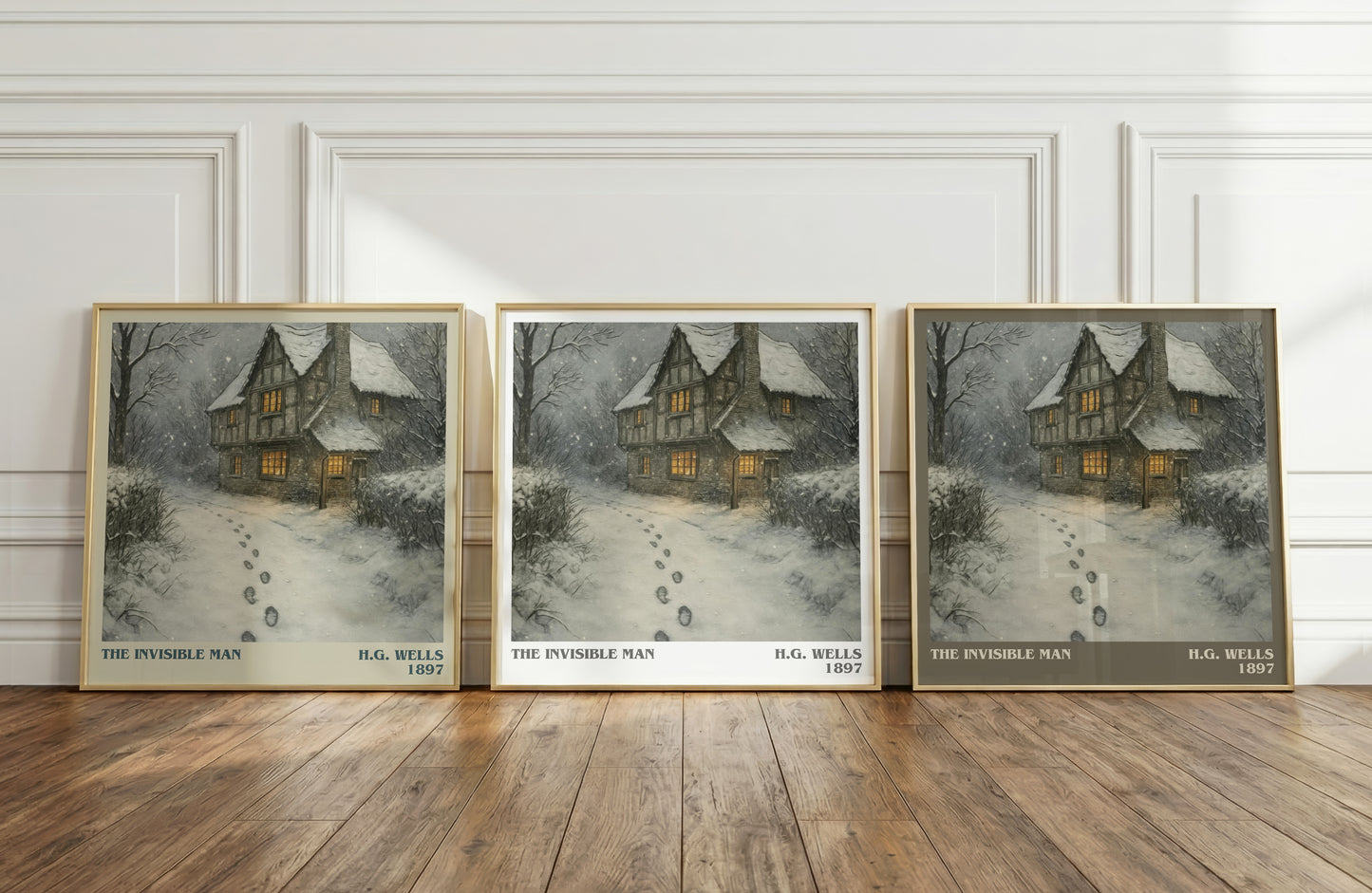 The Invisible Man literary art print colour and style options – H.G. Wells book art