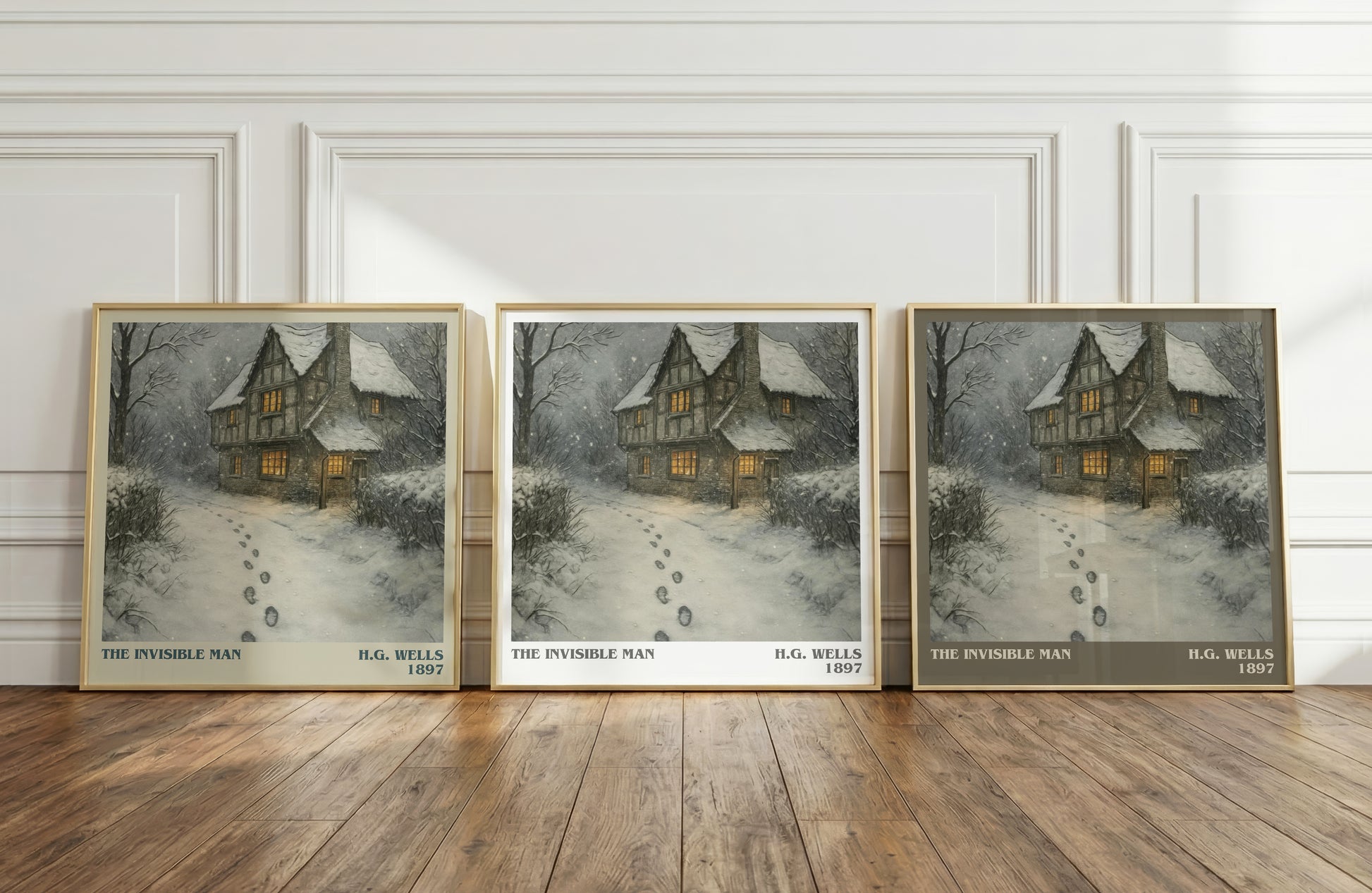 The Invisible Man literary art print colour and style options – H.G. Wells book art