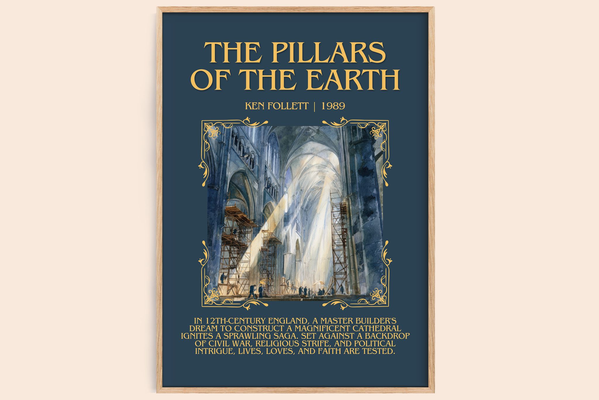 The Pillars Of The Earth Minimalist Book Poster by Ken Follett