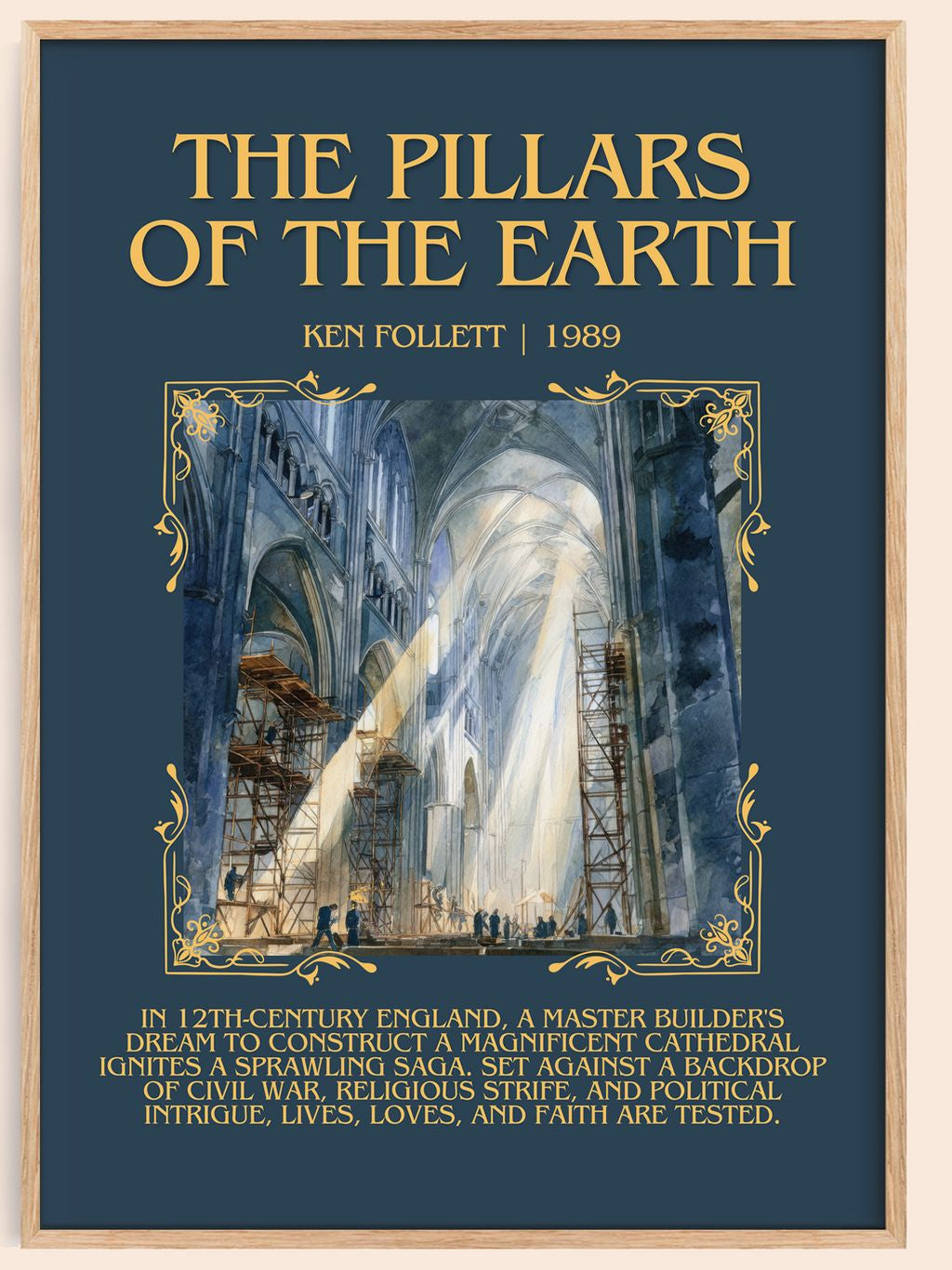 The Pillars Of The Earth Minimalist Book Poster by Ken Follett – book poster