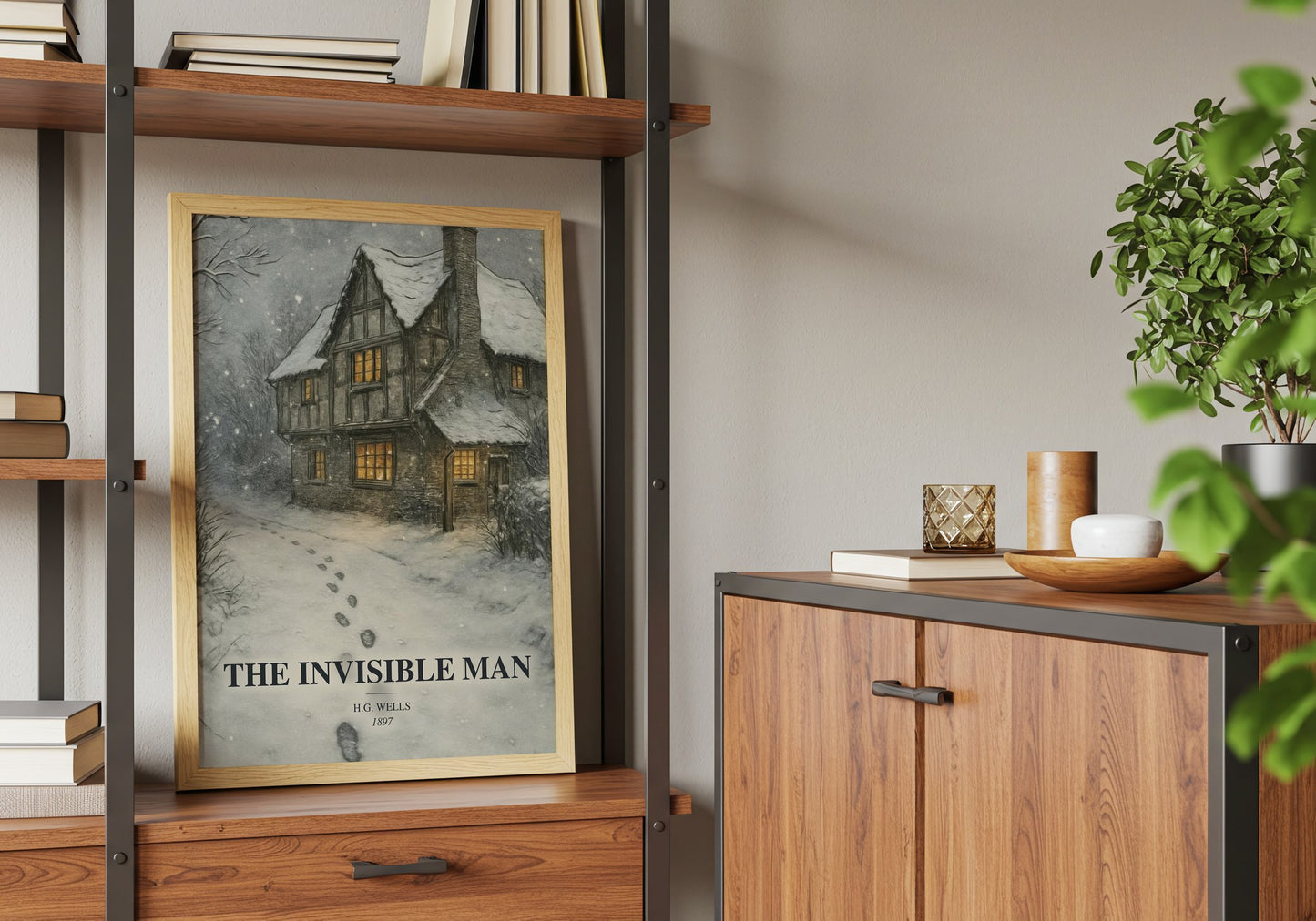 The Invisible Man book watercolour illustration paper finish options – matte satin gloss