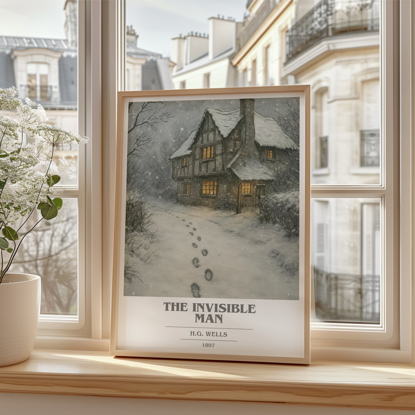 The Invisible Man book cover poster colour and style options – H.G. Wells book art