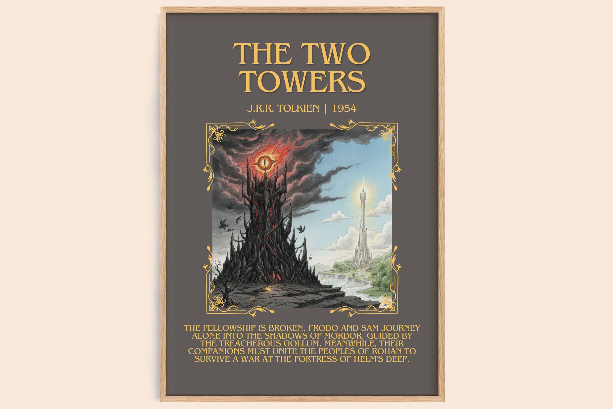 The Two Towers Minimalist Book Poster by J.R.R. Tolkien