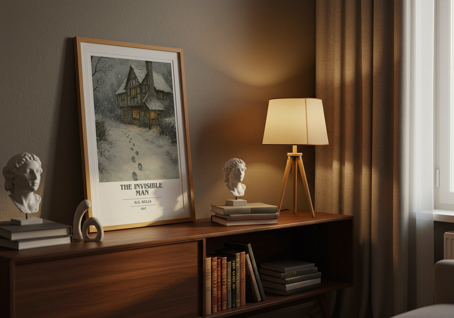 The Invisible Man book cover book poster framed on wall – sci fi wall art