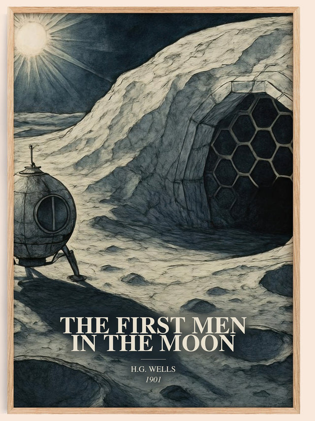The First Men In The Moon Book Watercolour Illustration by H.G. Wells