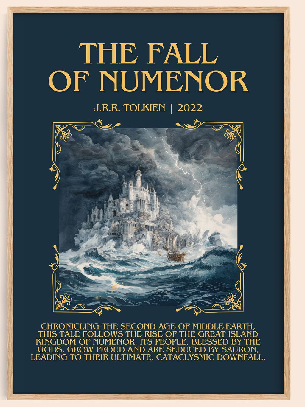 The Fall Of Númenor Minimalist Book Poster by J.R.R. Tolkien – book poster