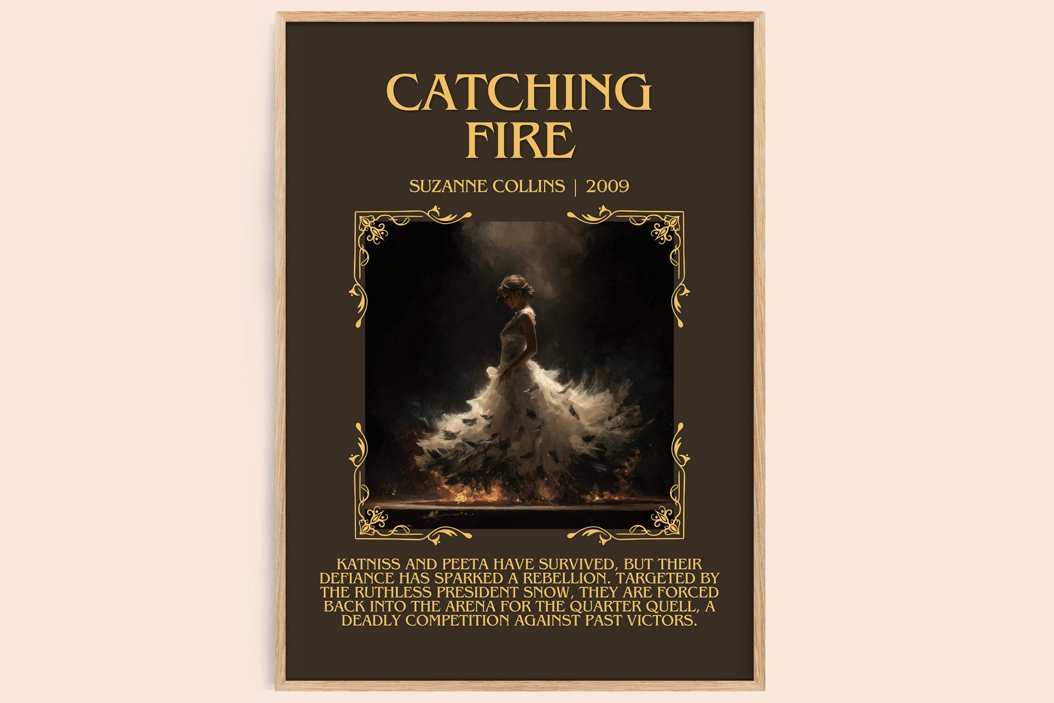Catching Fire Minimalist Book Poster by Suzanne Collins