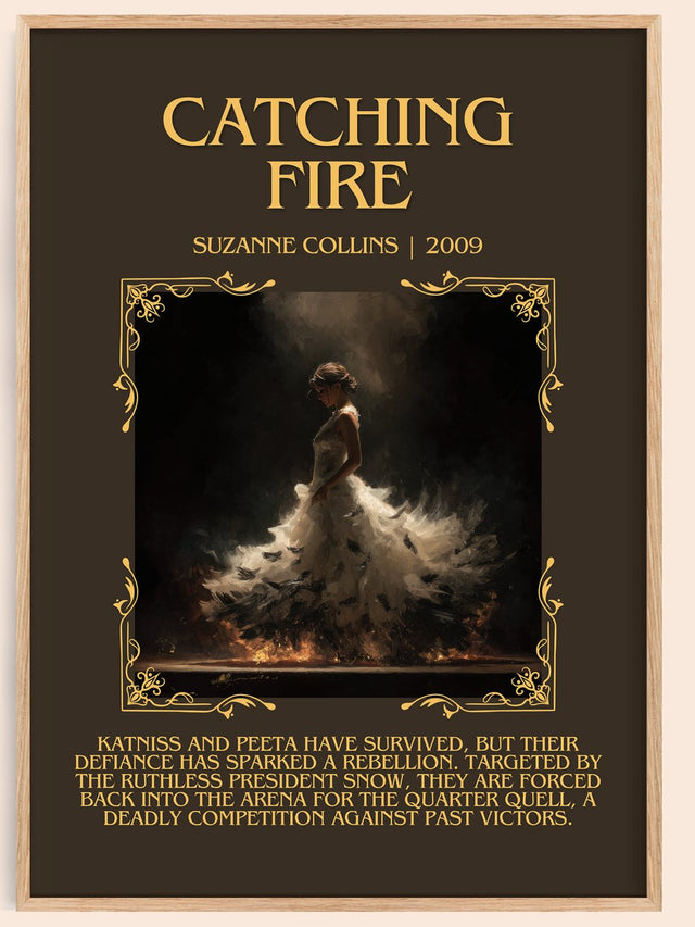 Catching Fire Minimalist Book Poster by Suzanne Collins
