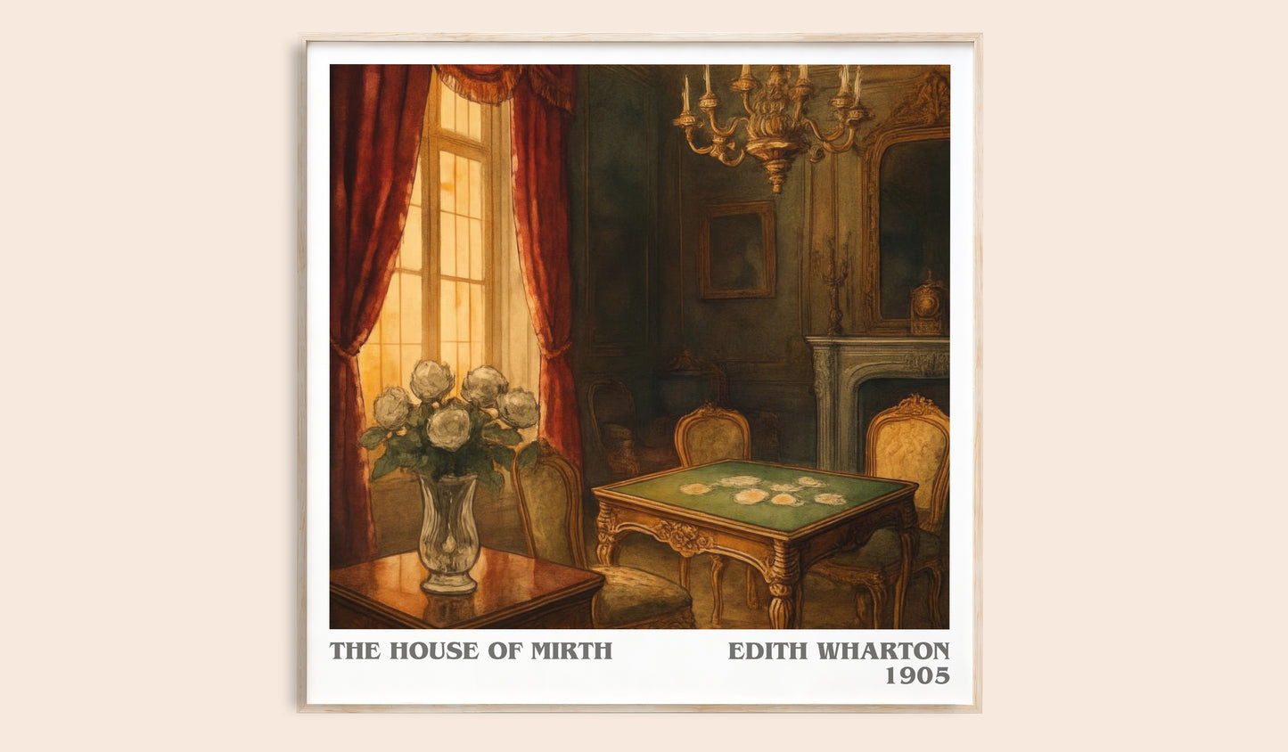 The House Of Mirth literary book poster by Edith Wharton – framed literary art print