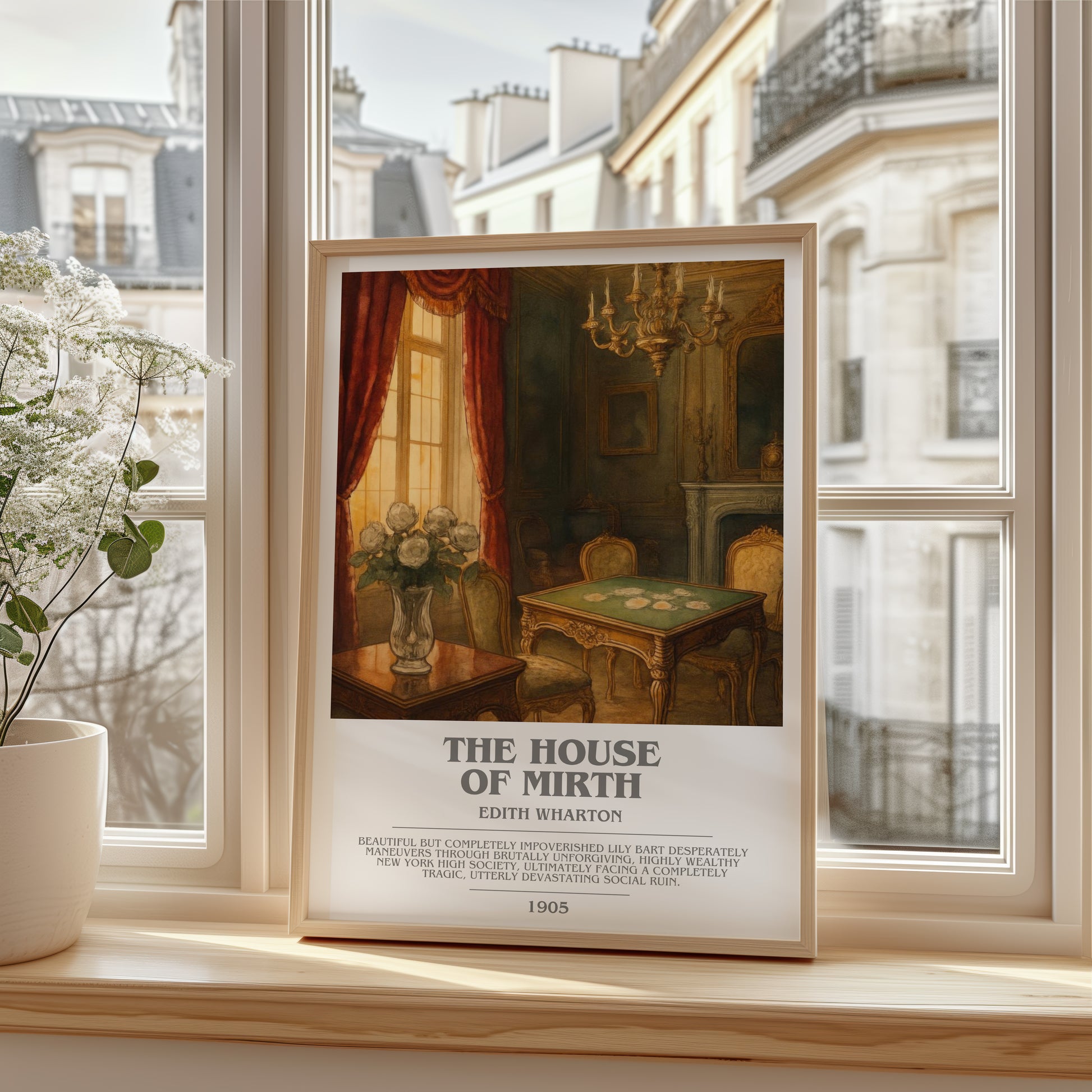The House Of Mirth bookish poster colour and style options – Edith Wharton book art