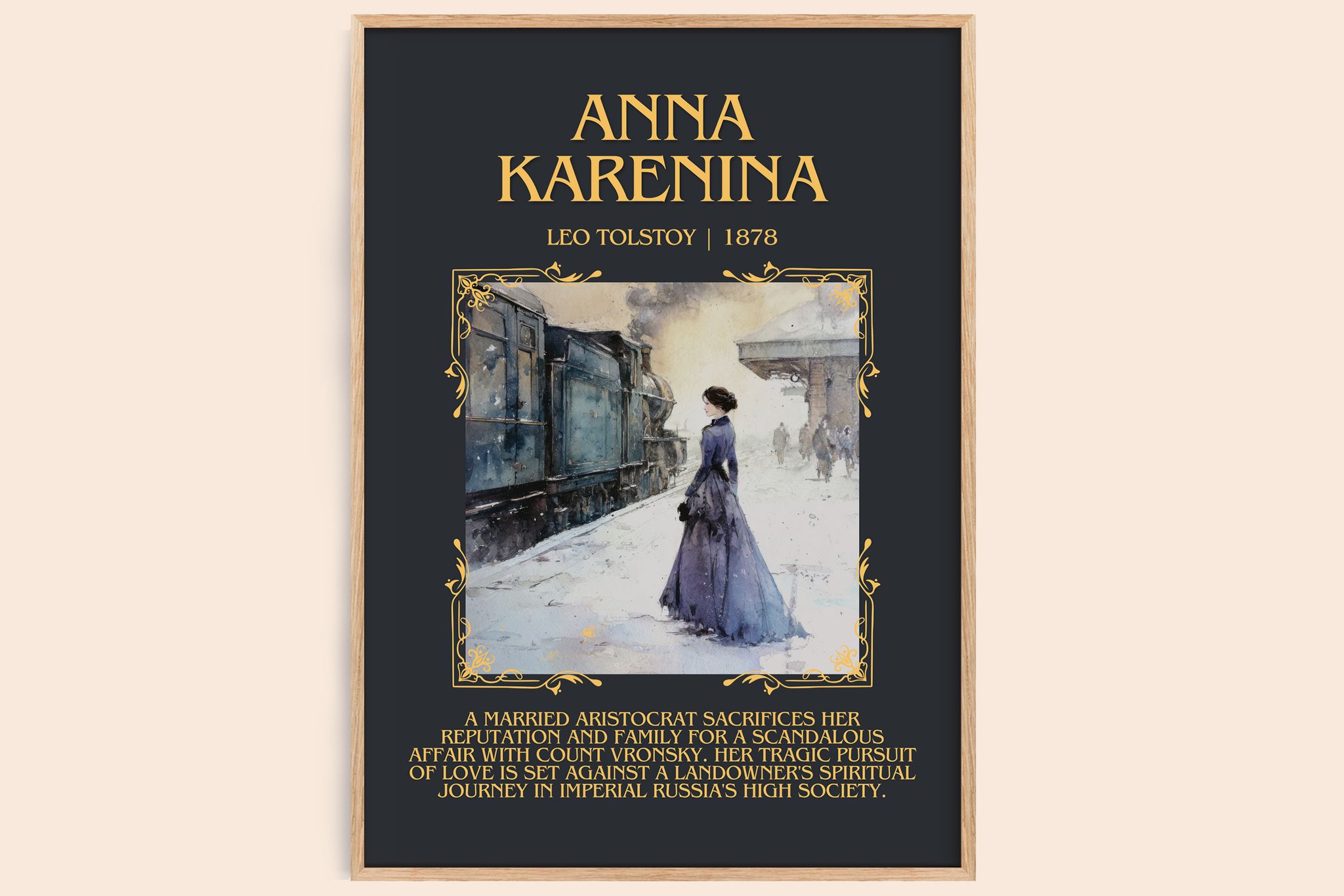 Anna Karenina Minimalist Book Poster by Leo Tolstoy