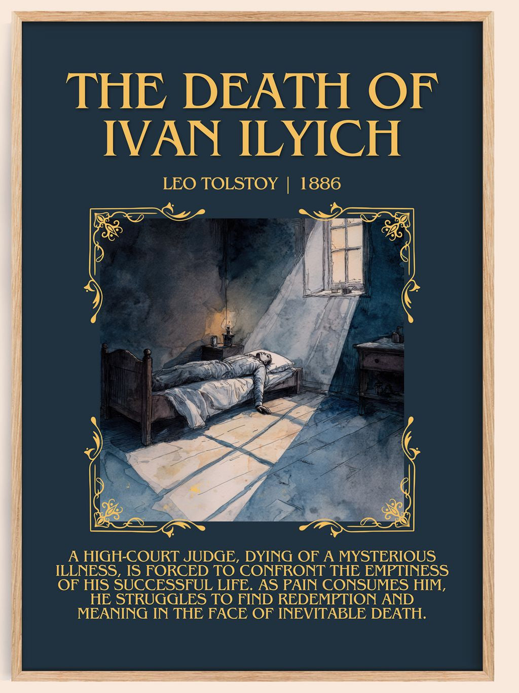 The Death Of Ivan Ilyich Minimalist Book Poster by Leo Tolstoy – book poster