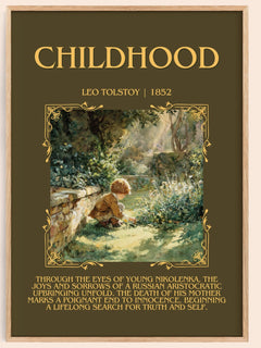 Childhood Minimalist Book Poster by Leo Tolstoy – image 1