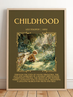 Childhood Minimalist Book Poster by Leo Tolstoy – image 2
