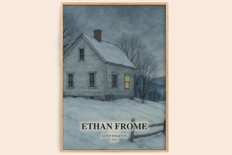 Ethan Frome Book Watercolour Illustration by Edith Wharton (Edge style)