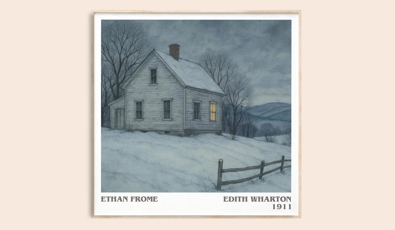 Ethan Frome Literary Art Print by Edith Wharton (Square style)
