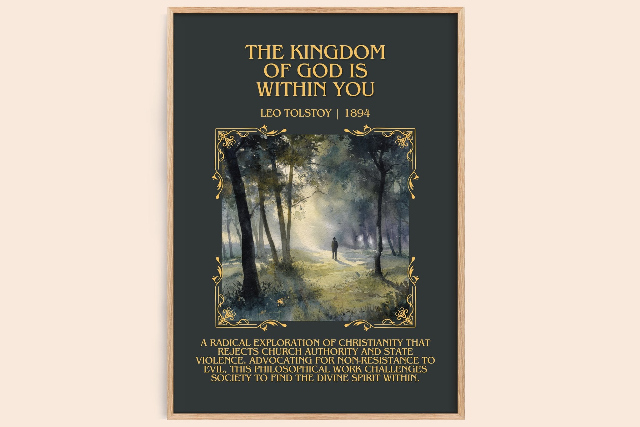 The Kingdom Of God Is Within You Minimalist Book Poster by Leo Tolstoy