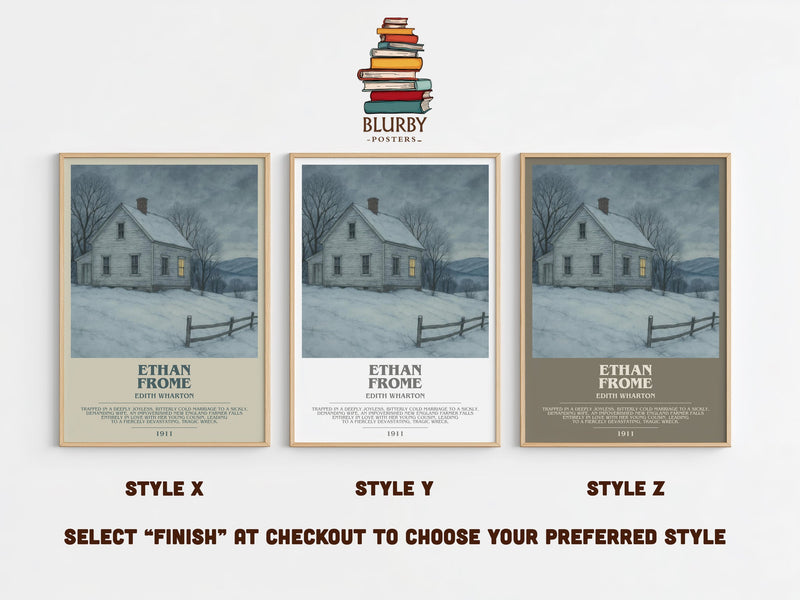 Ethan Frome bookish print in frame leaning in hallway – classic literature wall art