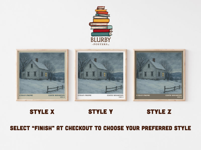 Ethan Frome literary print in frame leaning in hallway – classic literature wall art
