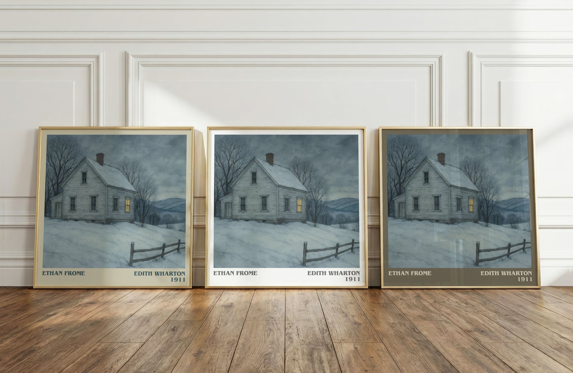 Ethan Frome literary art print colour and style options – Edith Wharton book art