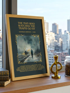 Man Who Watched The Trains Go By Minimalist Book Poster by G. Simenon – image 3