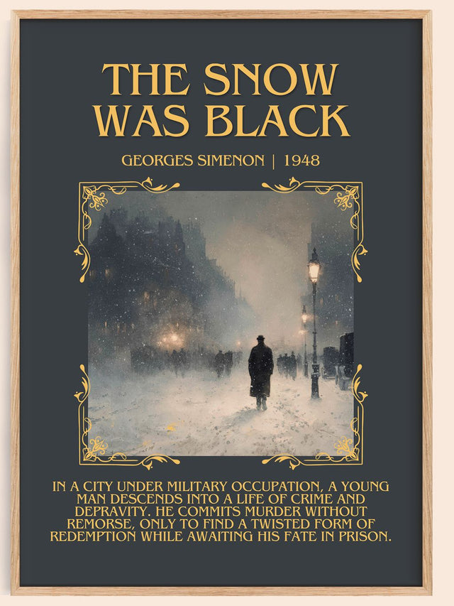 The Snow Was Black Minimalist Book Poster by Georges Simenon