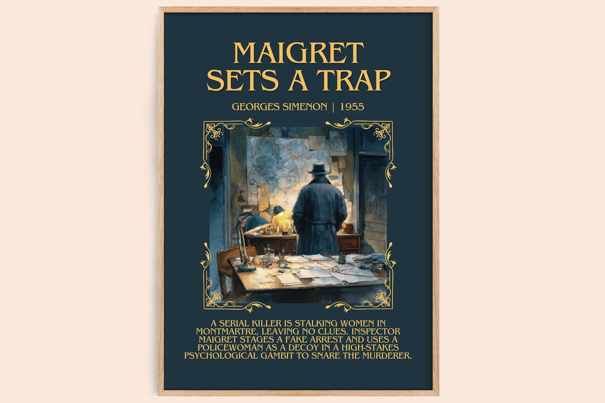 Maigret Sets A Trap Minimalist Book Poster by Georges Simenon
