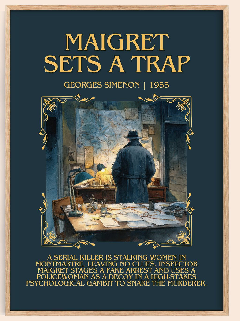 Maigret Sets A Trap Minimalist Book Poster by Georges Simenon – book poster