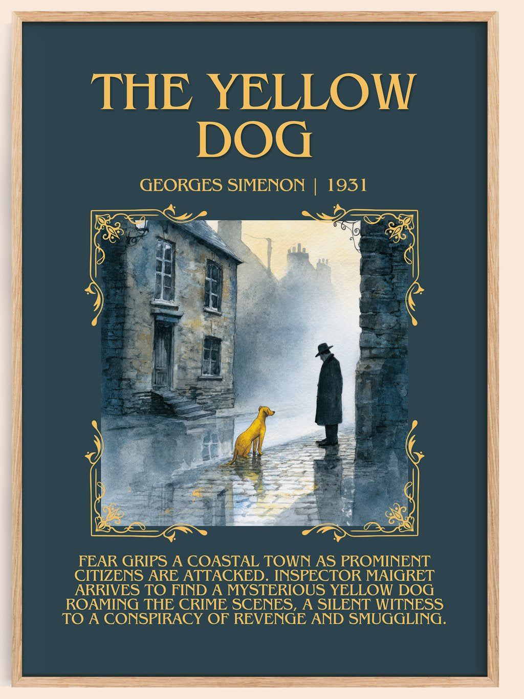 The Yellow Dog Minimalist Book Poster by Georges Simenon – book poster