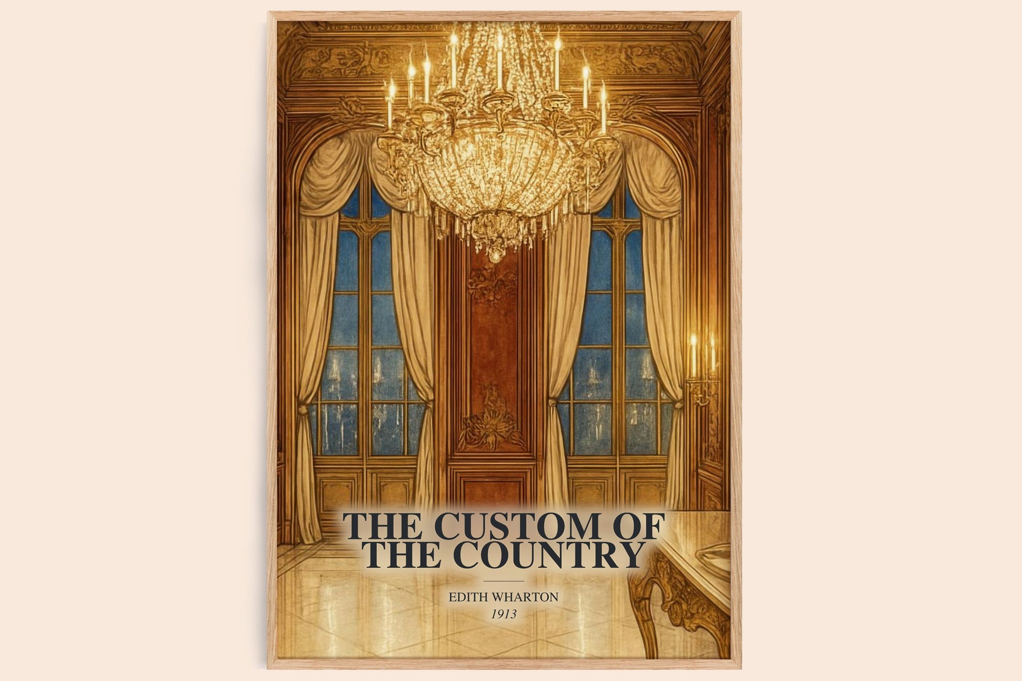 The Custom Of The Country watercolour book poster by Edith Wharton – framed literary art print