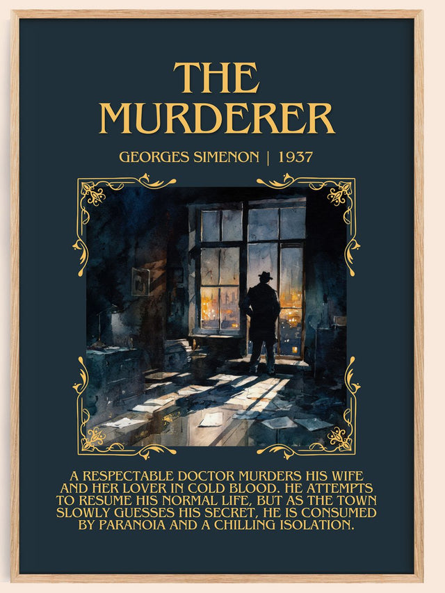 The Murderer Minimalist Book Poster by Georges Simenon