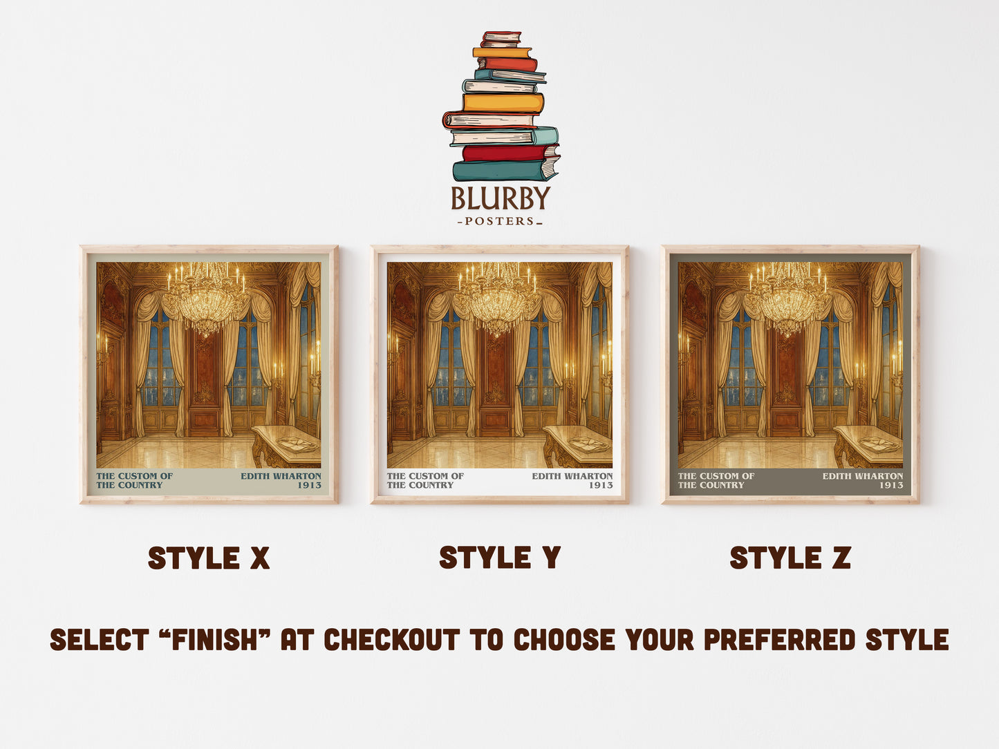 The Custom Of The Country literary print in frame leaning in hallway – classic literature wall art