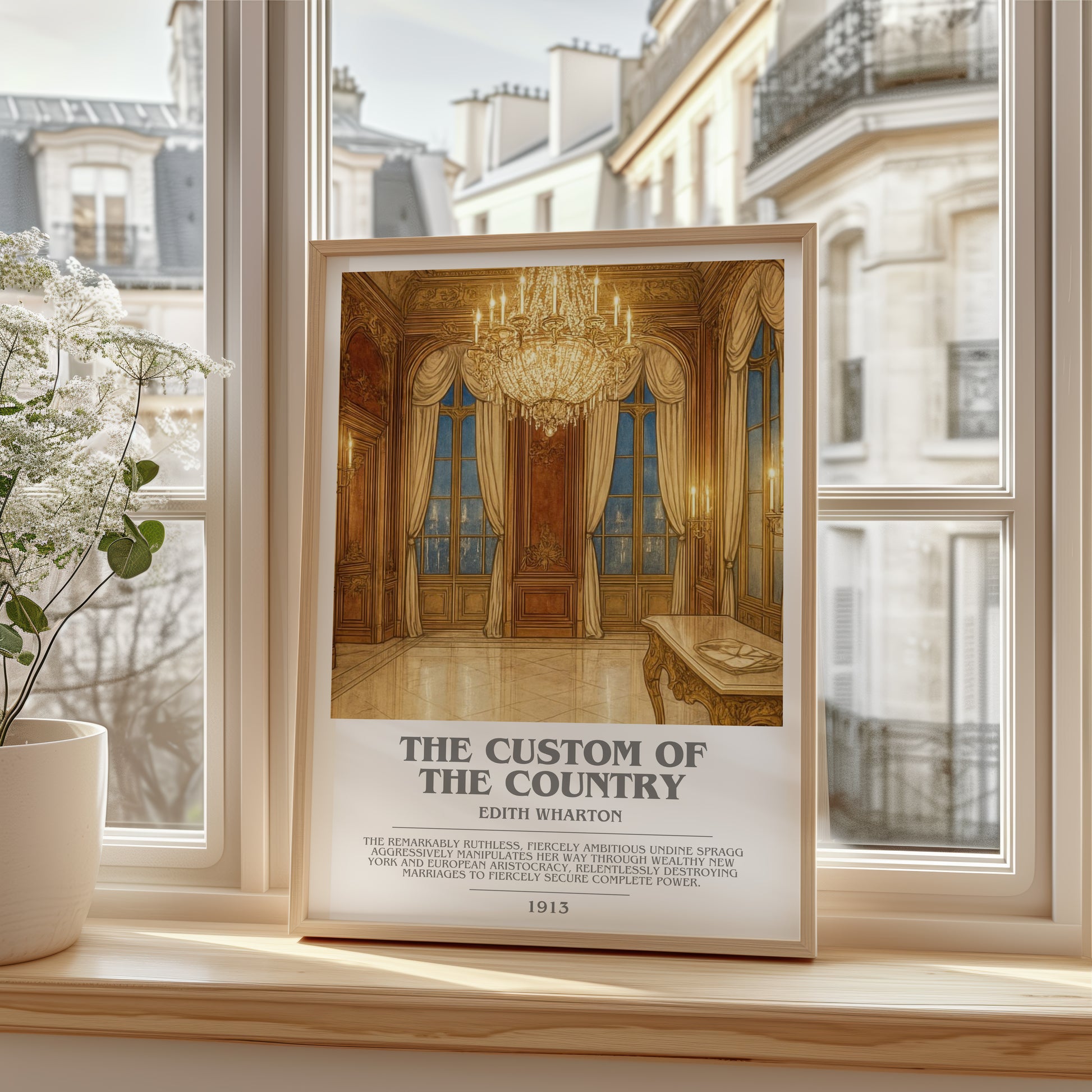 The Custom Of The Country bookish poster colour and style options – Edith Wharton book art