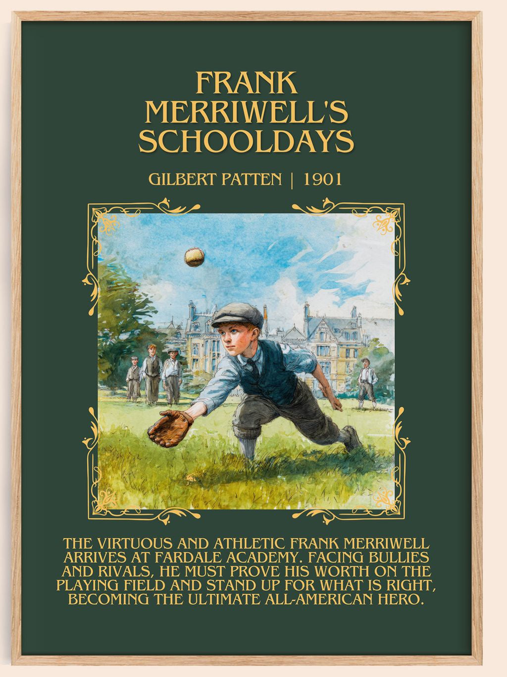 Frank Merriwell'S Schooldays Minimalist Book Poster by Gilbert Patten – book poster
