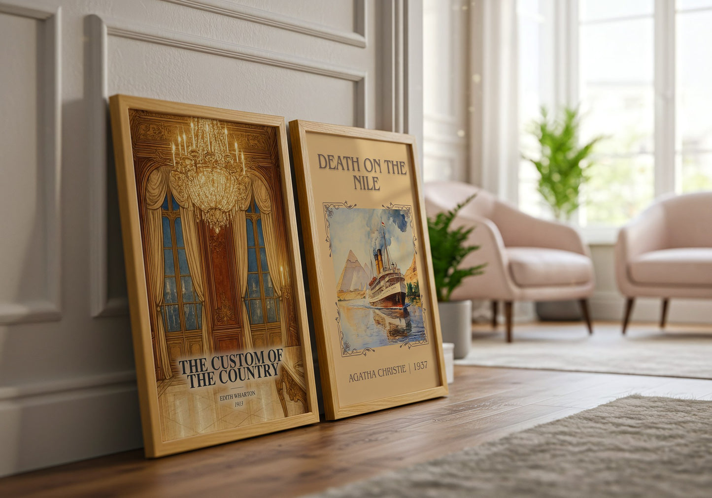 The Custom Of The Country watercolour print framed by window – literary home decor