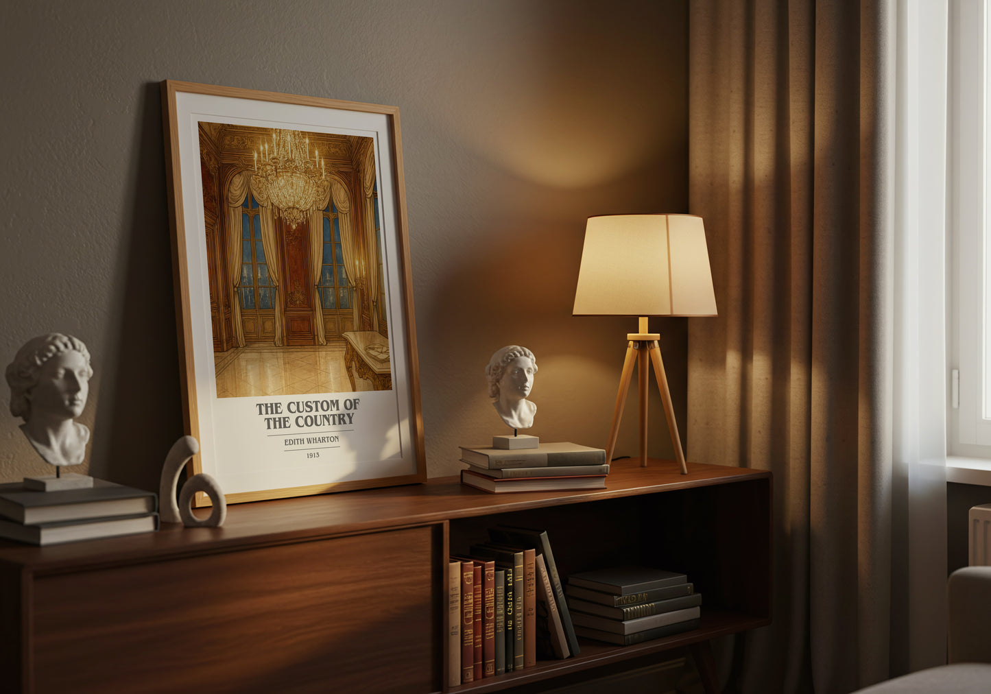 The Custom Of The Country book cover book poster framed on wall – classic literature wall art