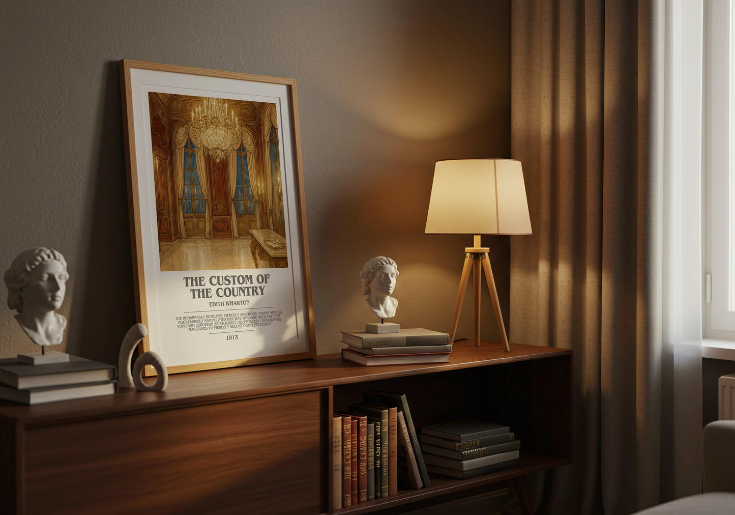 The Custom Of The Country bookish book poster framed on wall – classic literature wall art