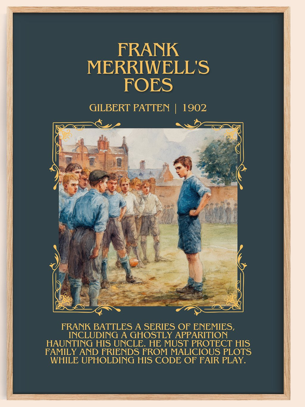 Frank Merriwell'S Foes Minimalist Book Poster by Gilbert Patten – book poster