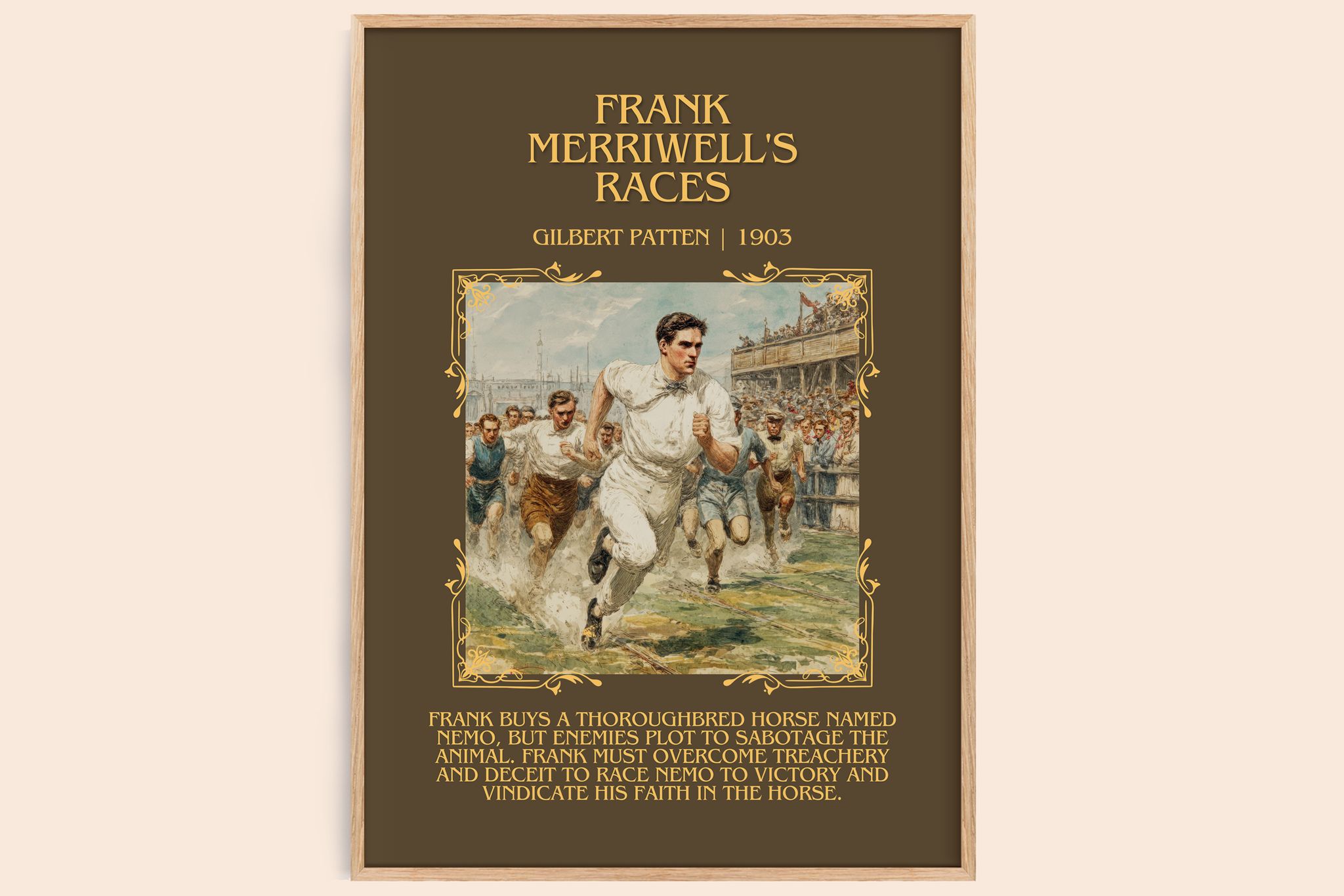 Frank Merriwell's Races Minimalist Book Poster by Gilbert Patten