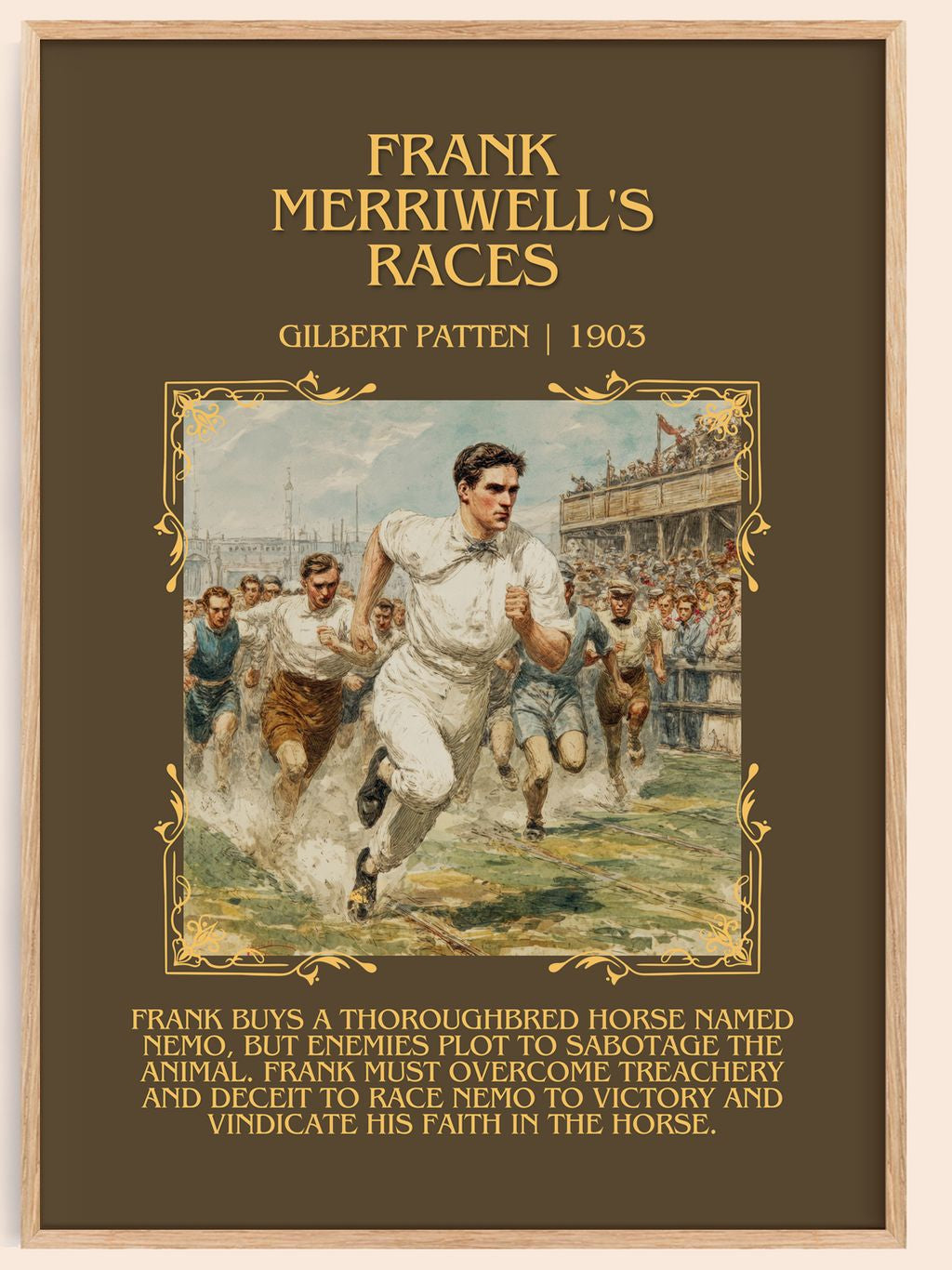 Frank Merriwell'S Races Minimalist Book Poster by Gilbert Patten – book poster