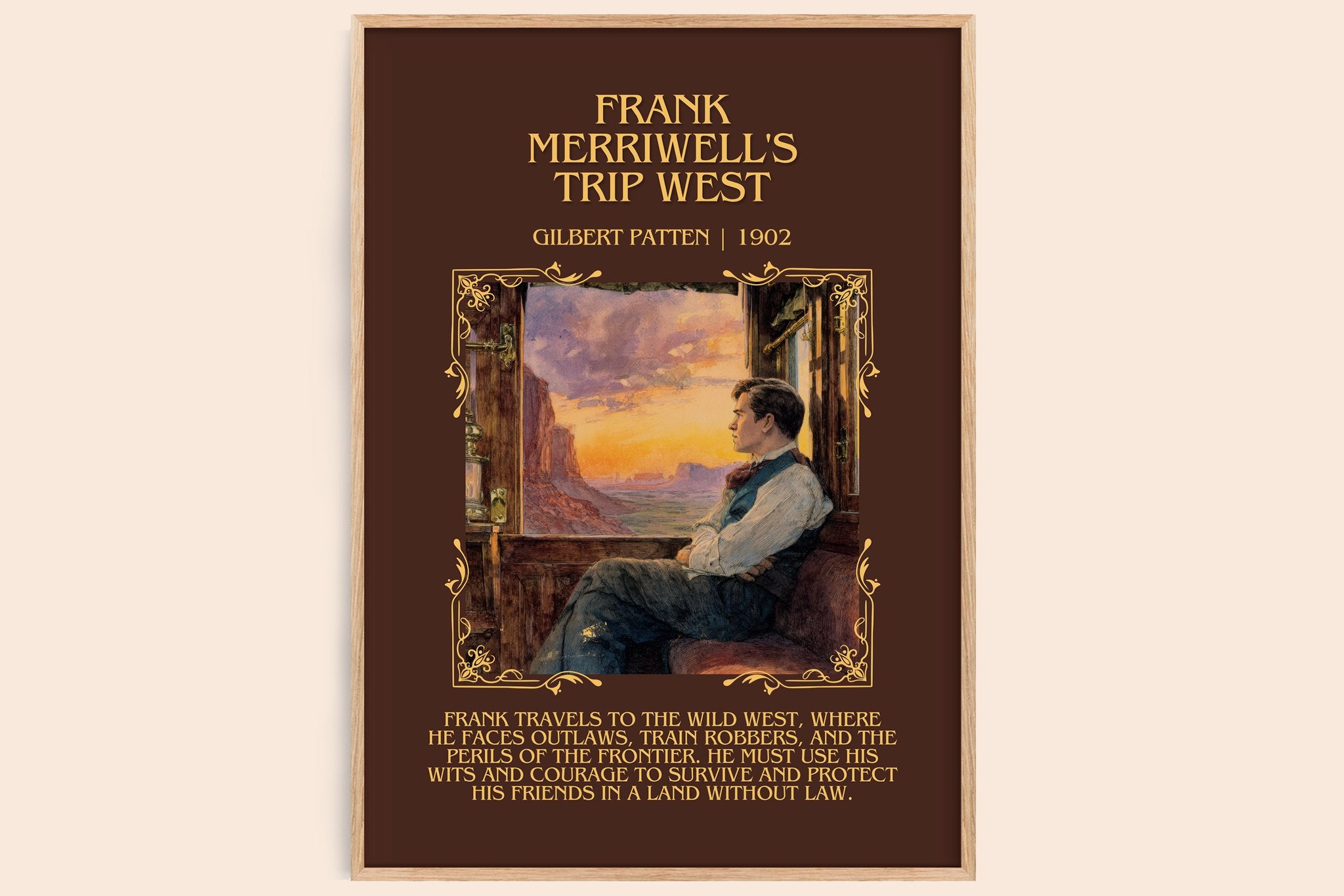 Frank Merriwell's Trip West Minimalist Book Poster by Gilbert Patten