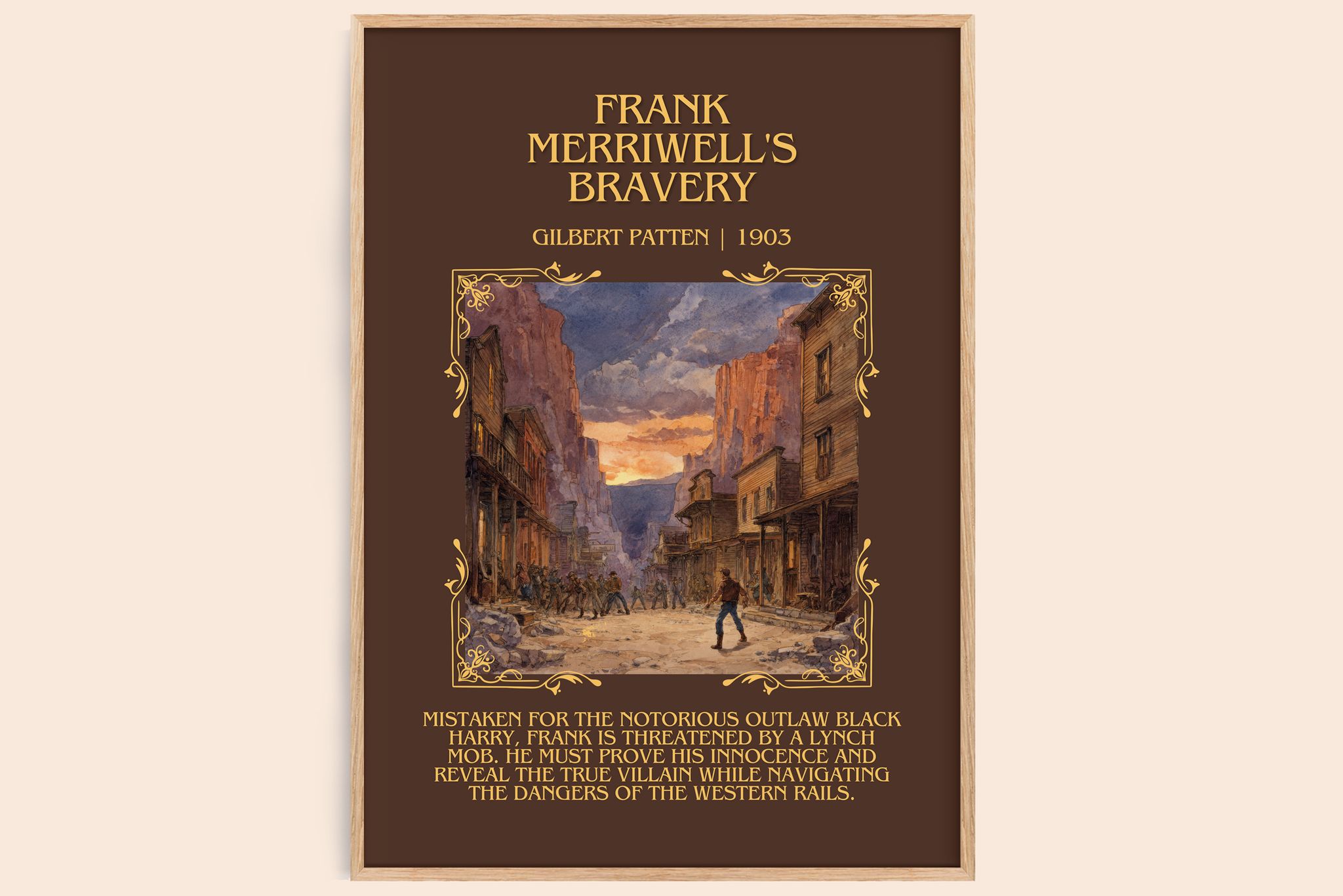 Frank Merriwell's Bravery Minimalist Book Poster by Gilbert Patten